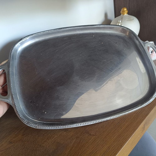 Stainless Steel Oval Serving Tray used