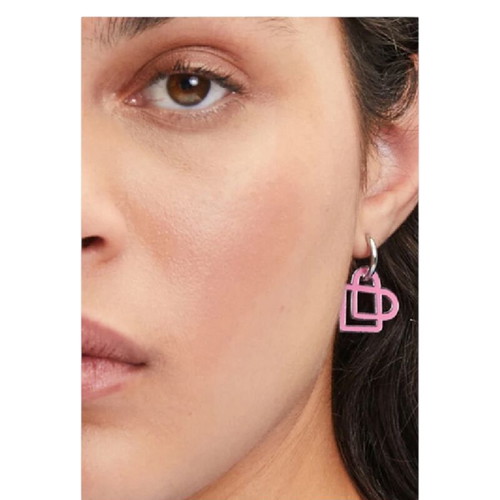 Liebeskind earrings hoops with pendant jewelry new pink and silver