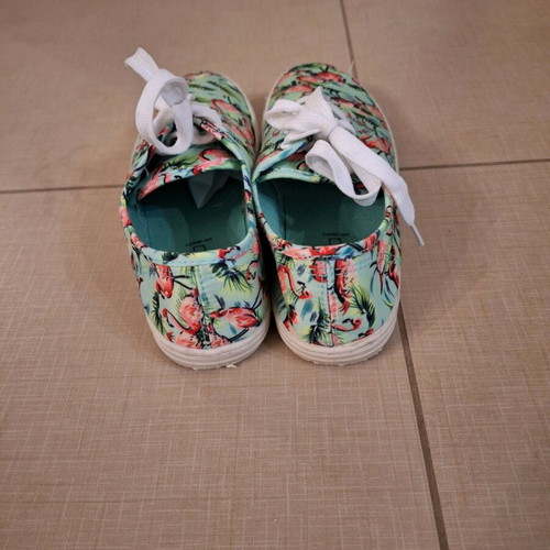 Esmara canvas shoes like new, colorful, size 36 with flamingo design