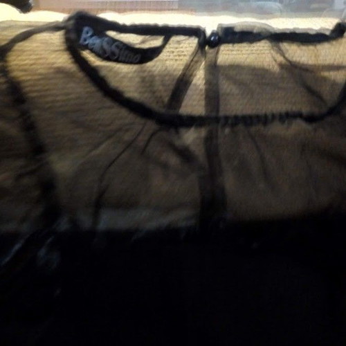 Bellissimo black sheer puff sleeve top like new, size M