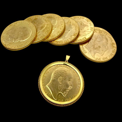 English Edward 1902 five-pound coin new with 22-carat gold plating and 925 silver