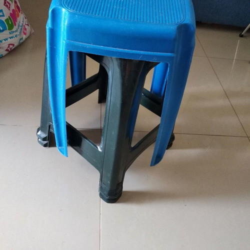 Plastic stools used, set of 3, chair height
