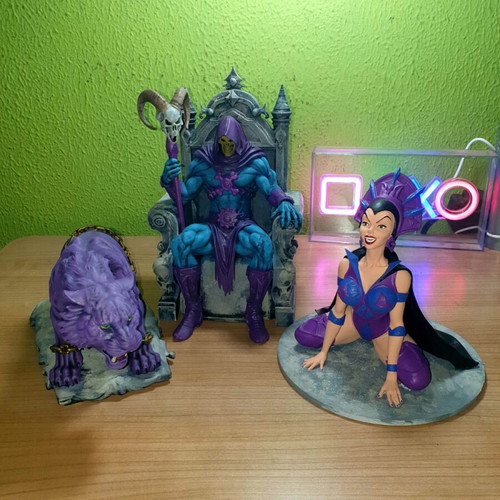 Skeletor set of 3 hand-painted decorative figures new