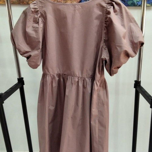Sinsay Purple Cotton Dress with Puff Sleeves Size L like new