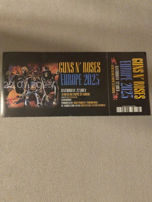 Guns N Roses souvenir ticket from last Greece concert like new