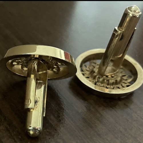 Anson vintage men's cufflinks and tie pin set gold 1970s like new