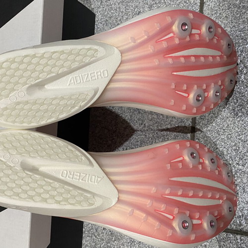 Adidas Adizero Avanti running shoes new, size 42.5, white and orange