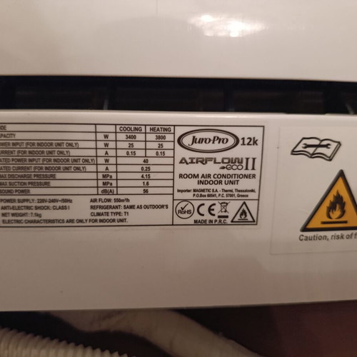 Juro-Pro Airflow II eco 12000 BTU air conditioner like new, full set with remote