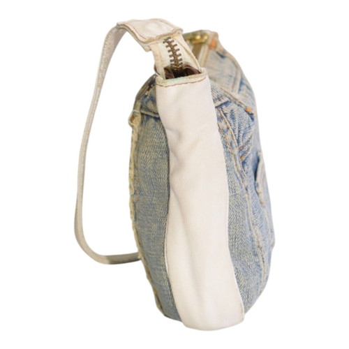 Dolce & Gabbana vintage denim shoulder bag with leopard lining used