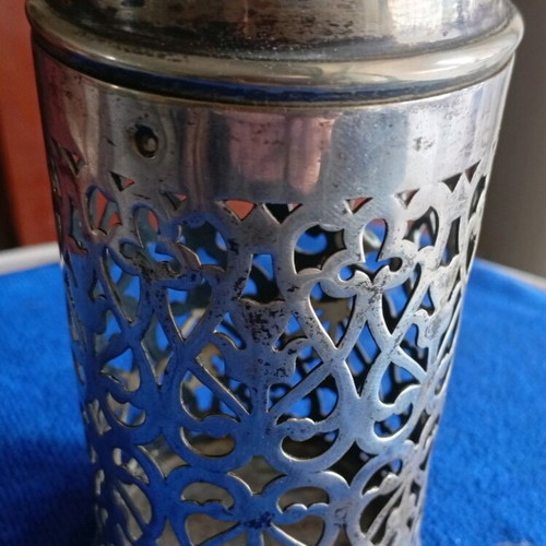 Antique Silver-Plated Pepperette New With Pierced Design