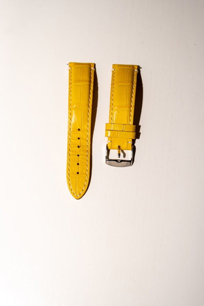 Δερμάτινο λουράκι ρολογιού Fromanteel τύπου Croco print Yellow Strap