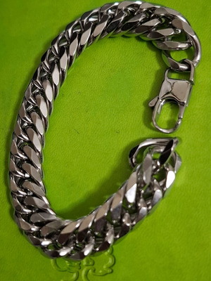 Steel bracelet chain new, 14 millimeters, 21 cm length