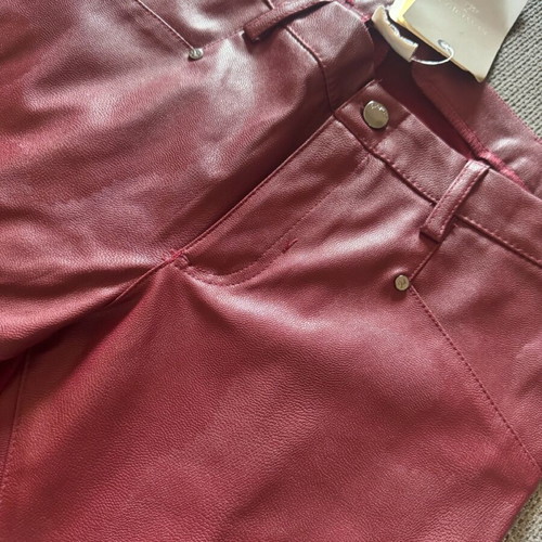 Leather pants burgundy new for 16-year-old girl