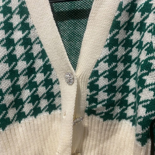 Women's cardigan like new, white and green, sizes M and L