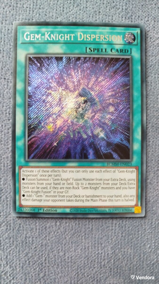 1st Edition Yugioh Card Yu-Gi-Oh! Gem-Knight Dispersion Card  1st Edition  From Battles Of Legend BLMM-EN023 Secret Rare