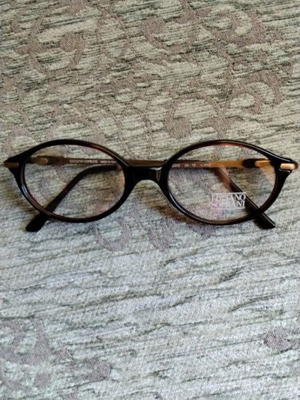 Luciano Soprani vintage oval brown optical glasses frame with metal arms