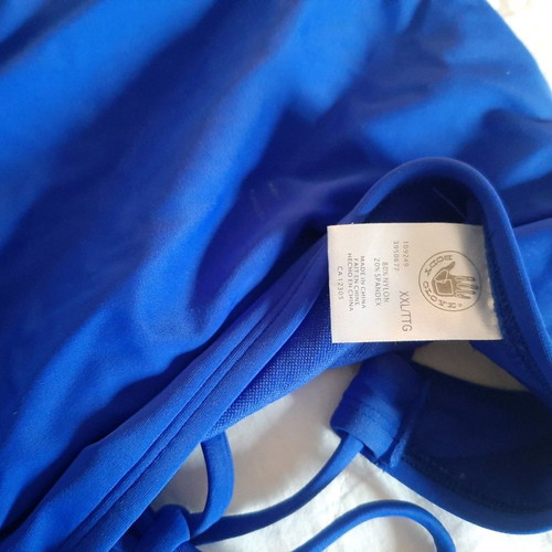 Body Glove bikini swimsuit used, electric blue, top XXL, slip L thong