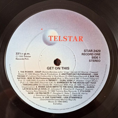 Get On This 30 Dance Hits Volume One Double LP like new, electronic