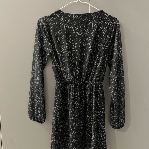 Black polka dot dress with transparent sleeves like new, size XS
