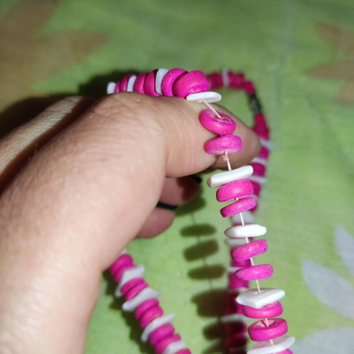 Necklace bracelet set new, pink white
