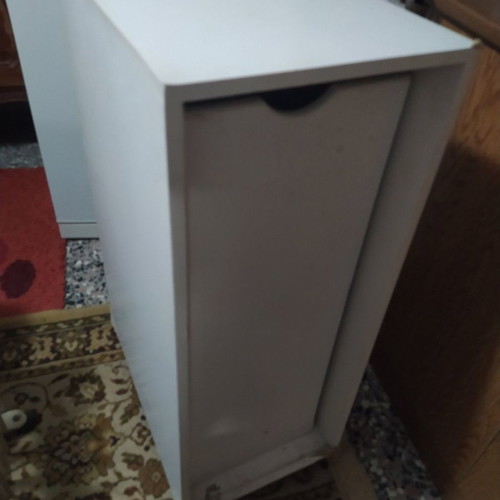 Laundry basket used, large wooden wheeled 130 liters