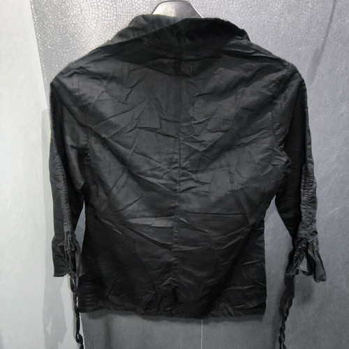 Black linen shirt with chest gathers like new
