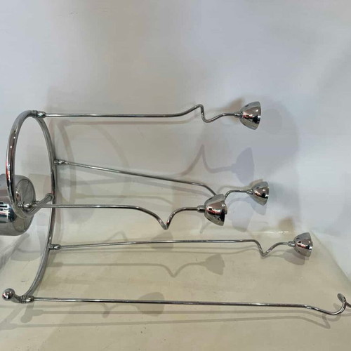 Metal ceiling light with small spotlights used, 74x34 cm