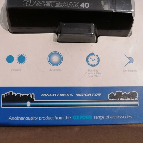 Oxford Bright Torch White Beam 40 Front Bicycle Light new