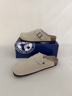 Birkenstock slippers, beige and black, sizes 42-45