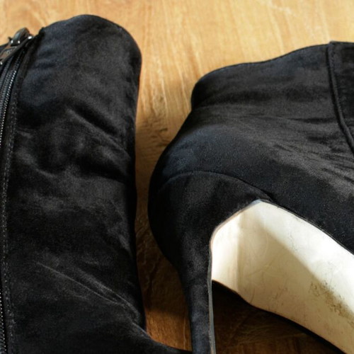 Public Desire black suede ankle boots new, 12 cm stiletto heel
