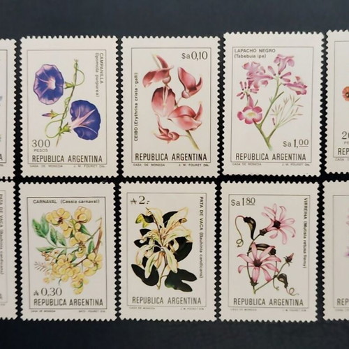 Argentina mint flower stamp set