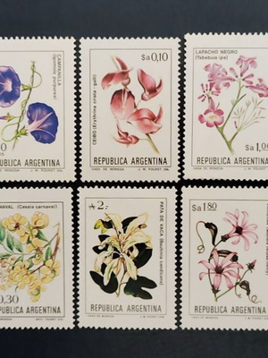 Argentina mint flower stamp set