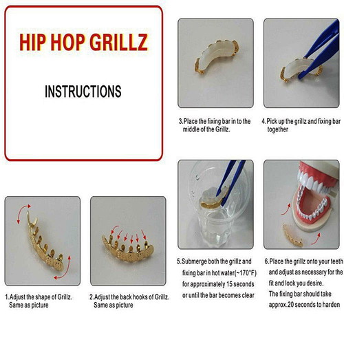 Grillz full set rapper and hip hop teeth new, 4 color options