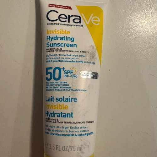 Cerave Invisible Hydrating Spf50+ Sunscreen 75ml new