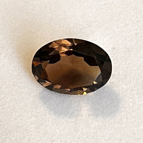 Smoky quartz natural oval cut gemstone, new