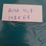 Ύφασμα Aida 11ct για κέντημα σε πράσινο και κόκκινο, πέντε κομμάτια σαν καινούργια