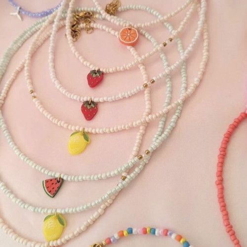 Necklace with fruit charms new