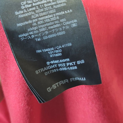 G-Star Raw men's t-shirt XL like new, red, cotton