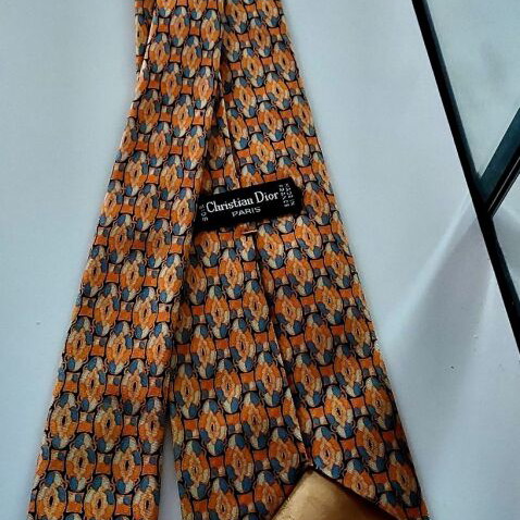 Christian Dior men's vintage silk tie like new