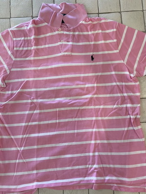 Polo Ralph Lauren shirt used, pink and white, size XXL