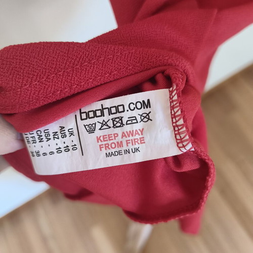 Boohoo red midi bodycon dress size EU 36 new