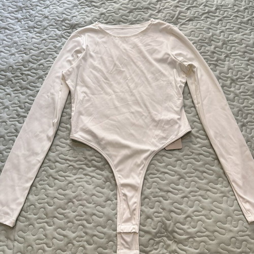 Musara White Long Sleeve Bodysuit Size L New