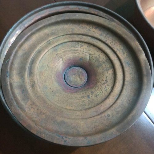 Copper Cooking Pots used, set of two, 30 and 32 cm