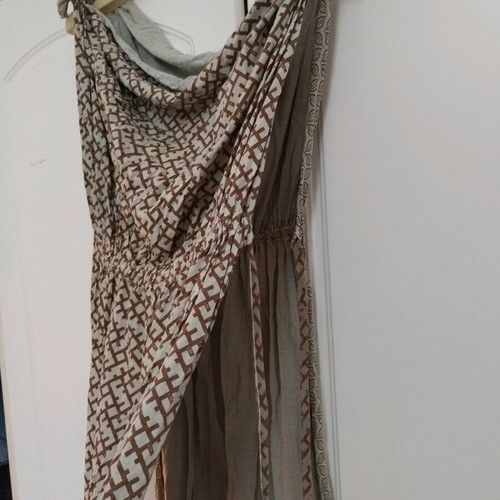 Dress LAK by Lakis Gavalas like new, gray and beige