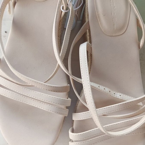Bershka women's summer platform sandals new size 41 beige