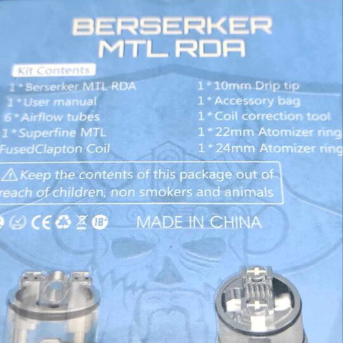 Vandy Vape Berserker MTL RDA 18mm used, stainless steel
