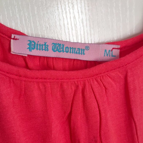 Pink Woman summer blouse size M like new, coral with batwing sleeve