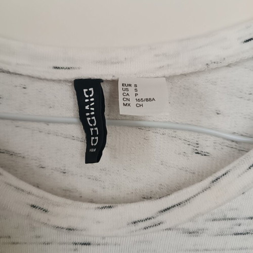 H&M Divided λευκή μπλούζα μακρυμάνικη μέγεθος S σαν καινούργιο