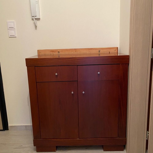 Shoe rack used, genuine wood with mirror