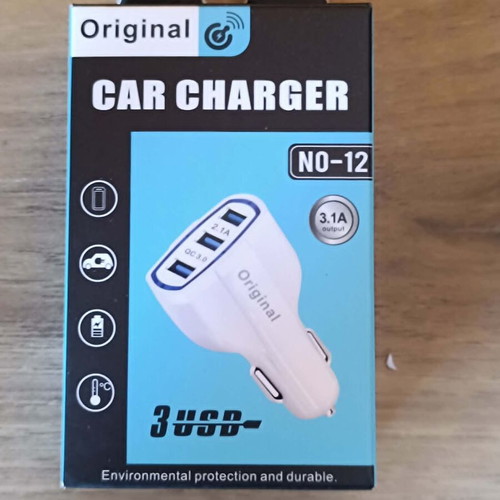 Car Charger Original NO-12 with 3 USB Ports and Quick Charge 3.0